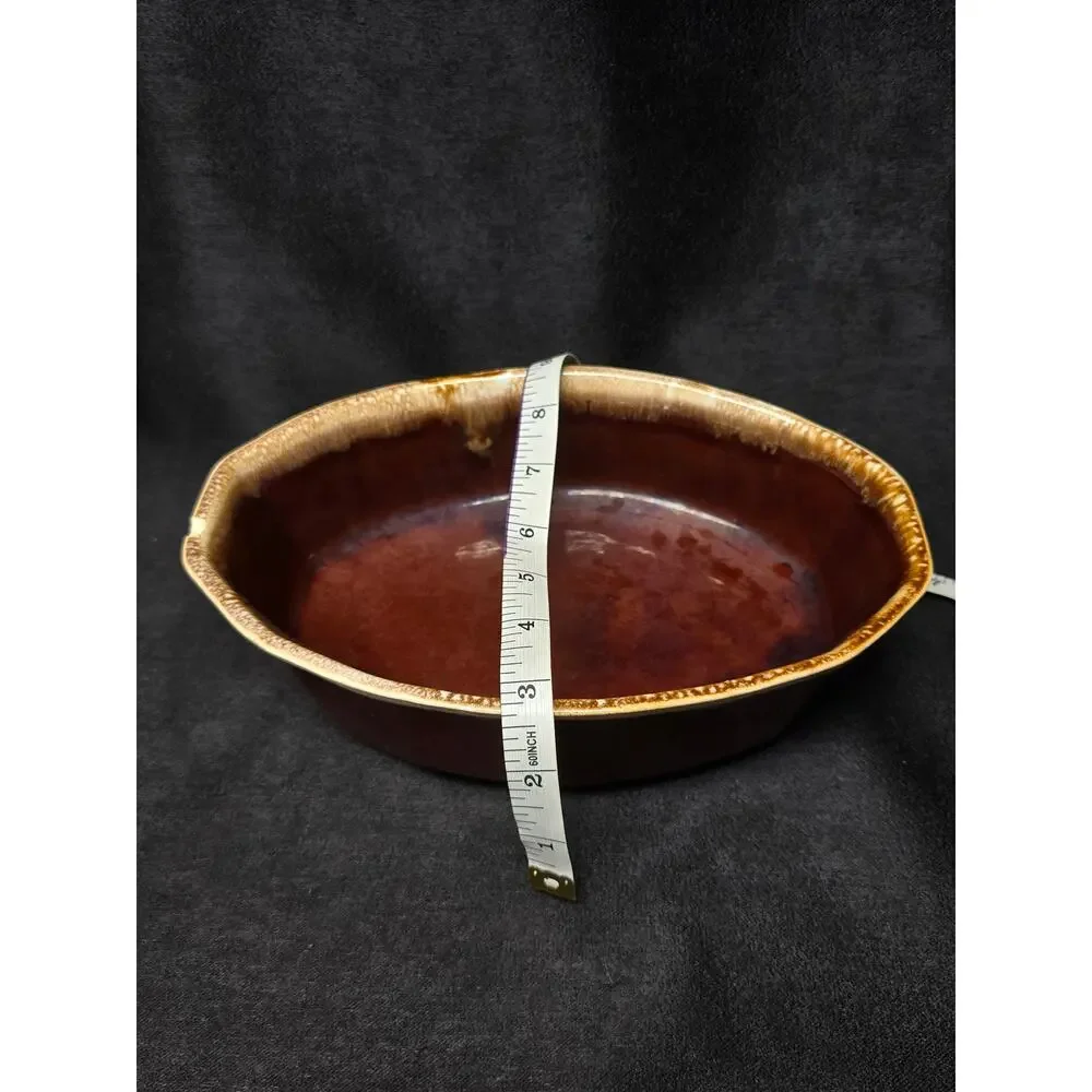 McCoy Pottery Oven Proof Brown Drip Oval Appetizer Veggie Serving Bowl 7071 USA